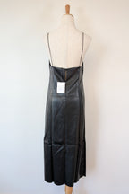 ROMY The Brand Vegan Leather Deep V Neck Midi Dress Size S BNWT RRP $335