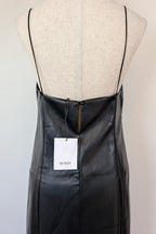 ROMY The Brand Vegan Leather Deep V Neck Midi Dress Size S BNWT RRP $335