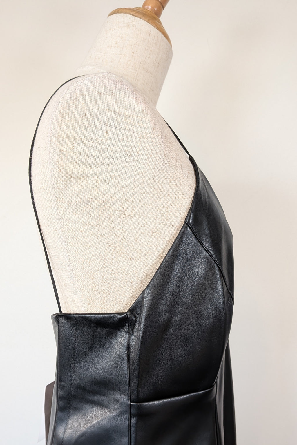 ROMY The Brand Vegan Leather Deep V Neck Midi Dress Size S BNWT RRP $335