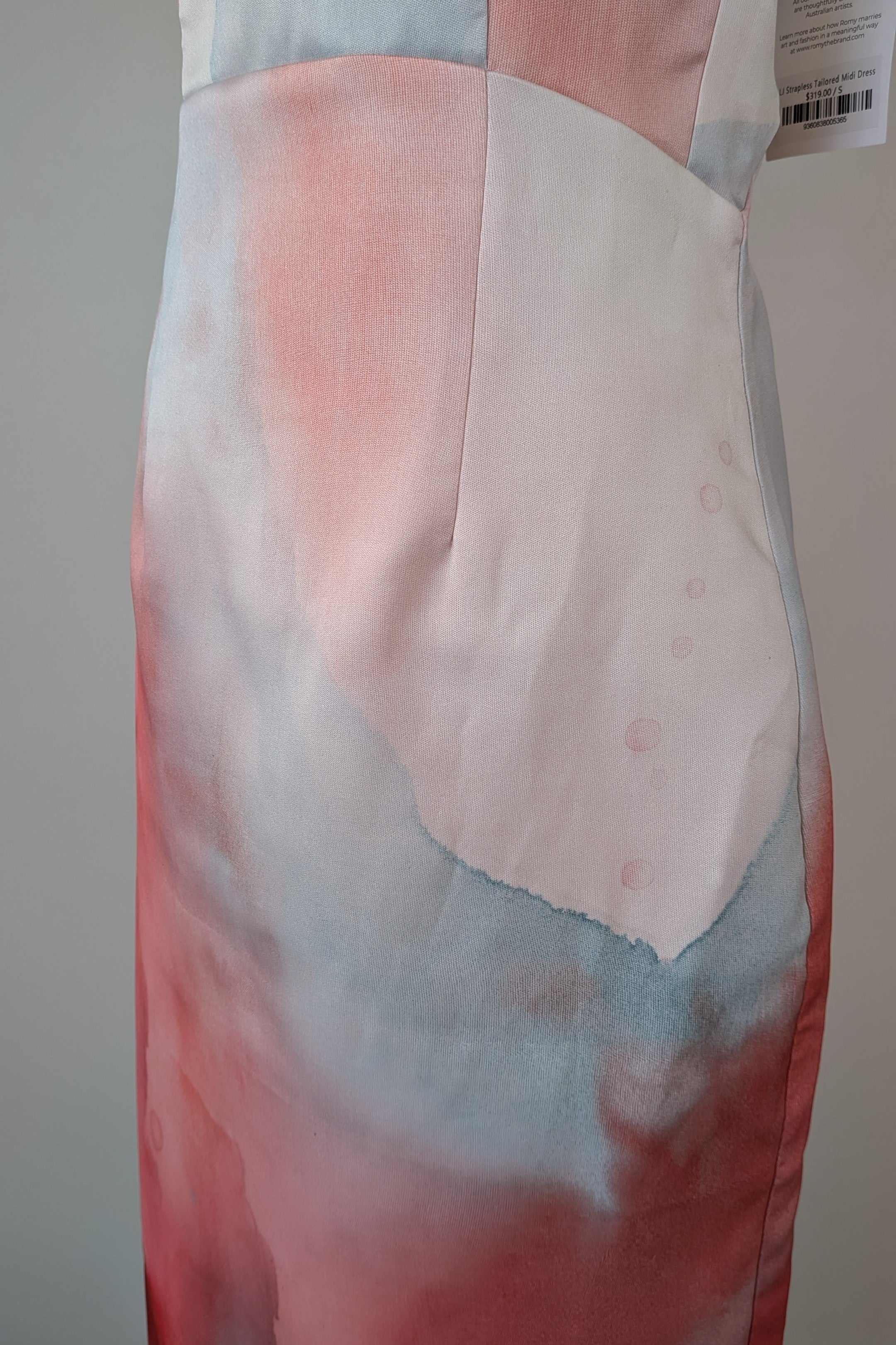 ROMY The Brand x Loralee Jade Strapless Tailored Midi Dress Size S BNWT RRP $319