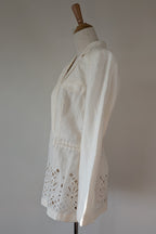 Aje Rosa Broderie Blazer in Ivory Size 10 BNWOT RRP $495