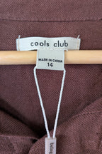 Cools Club Aries Shirt in Coffee Linen Size 14 BNWT RRP $129