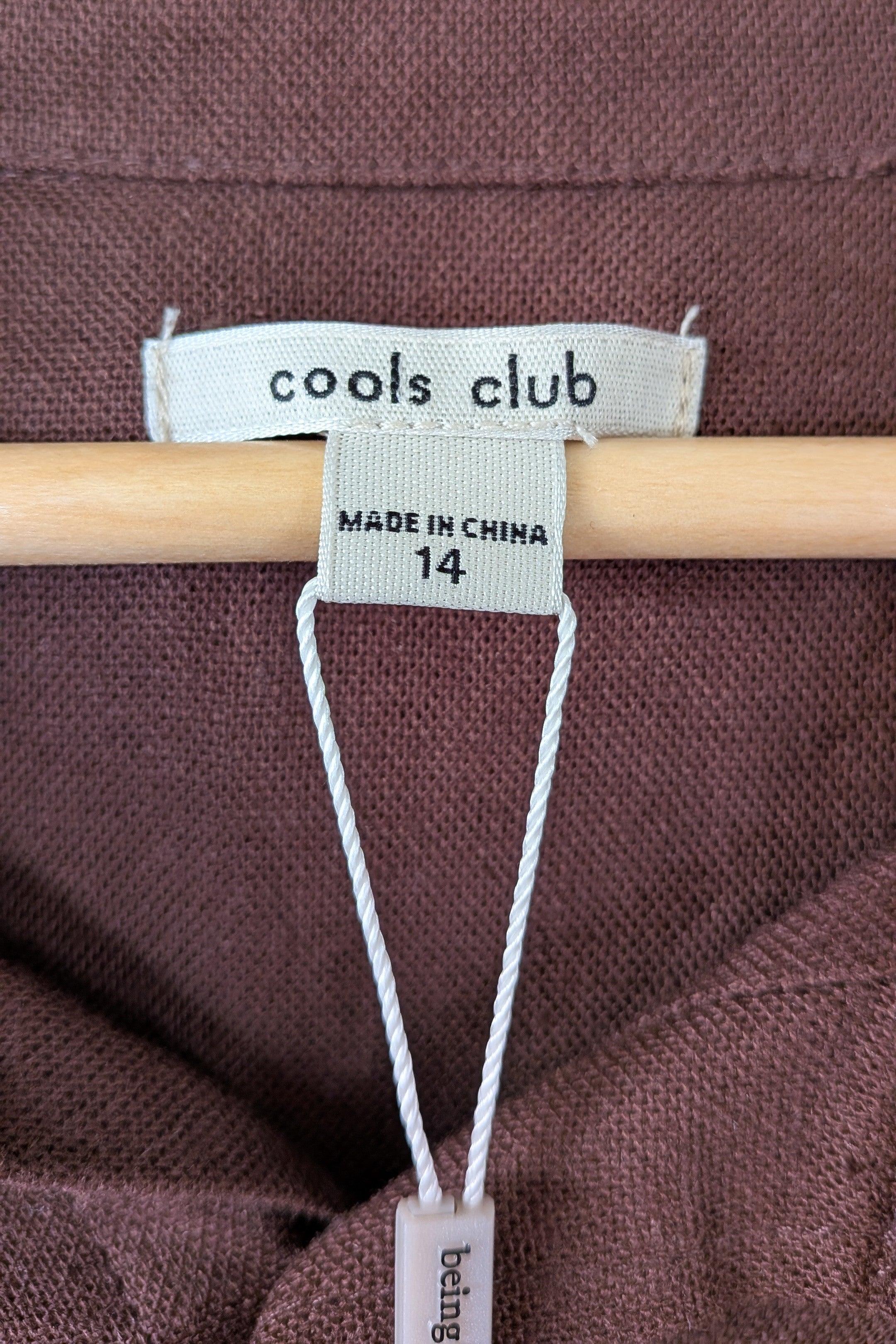 Cools Club Aries Shirt in Coffee Linen Size 14 BNWT RRP $129