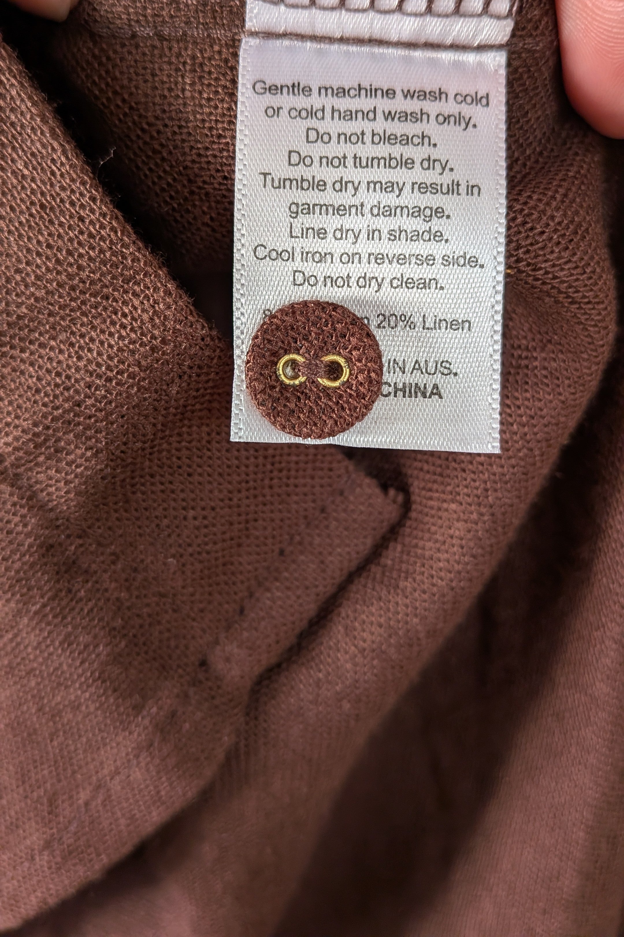 Cools Club Aries Shirt in Coffee Linen Size 14 BNWT RRP $129
