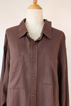 Cools Club Aries Shirt in Coffee Linen Size 14 BNWT RRP $129