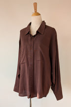 Cools Club Aries Shirt in Coffee Linen Size 14 BNWT RRP $129
