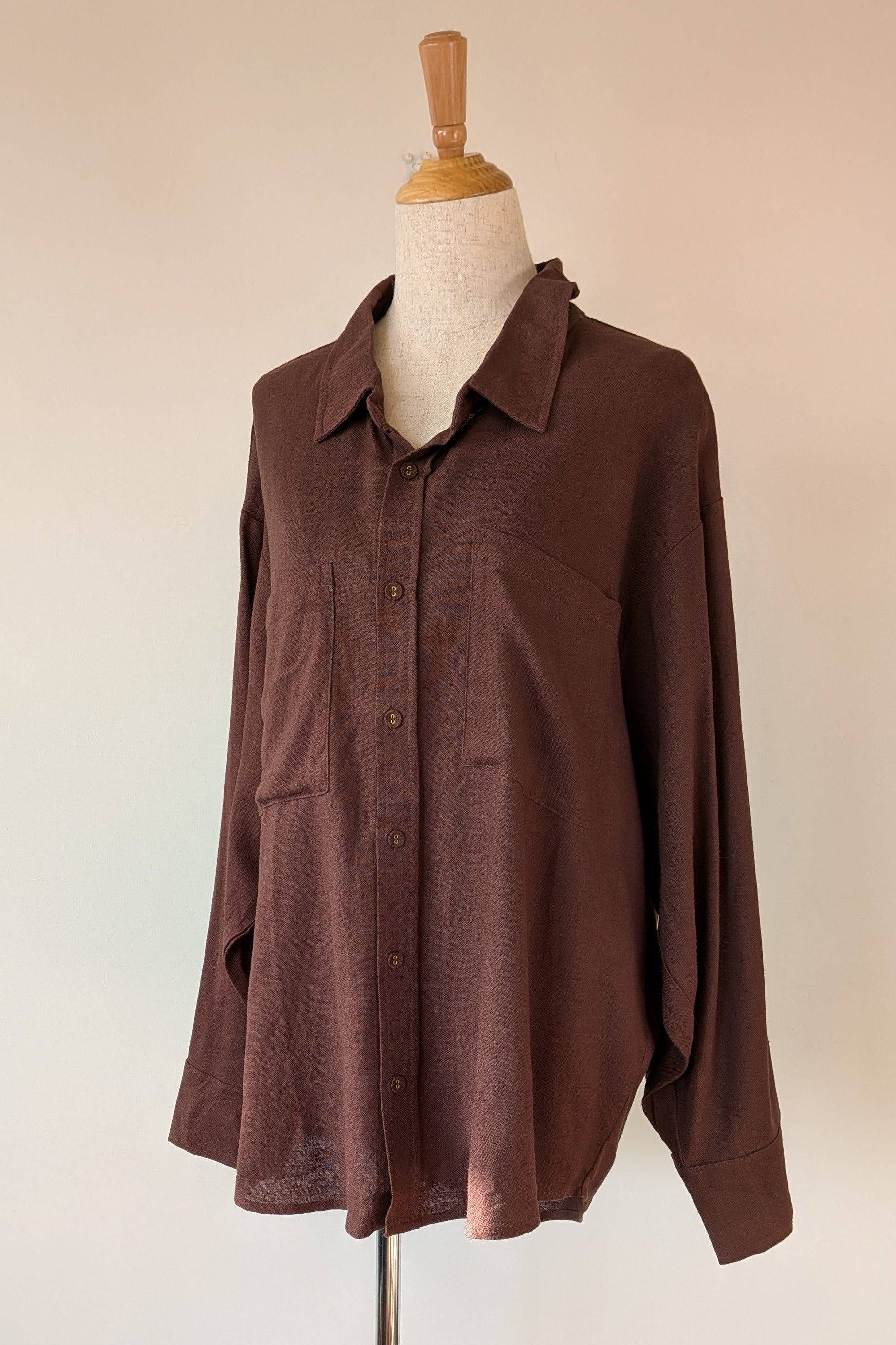 Cools Club Aries Shirt in Coffee Linen Size 14 BNWT RRP $129