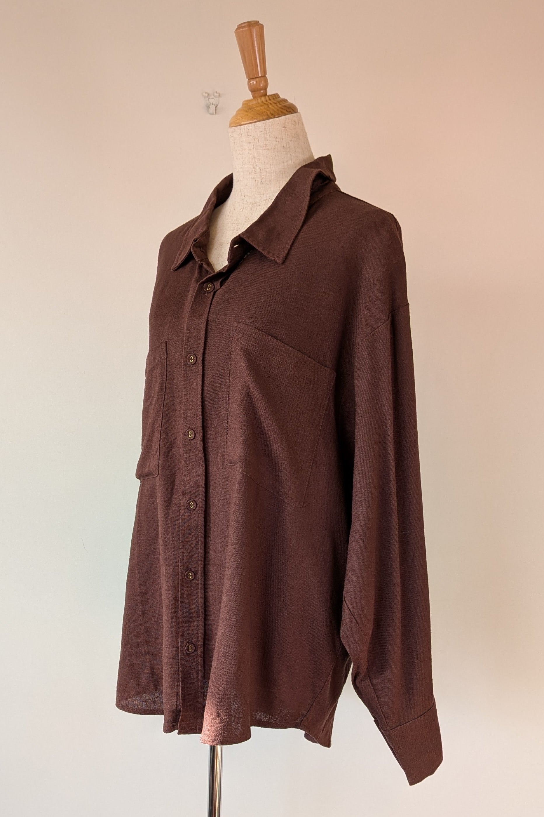 Cools Club Aries Shirt in Coffee Linen Size 14 BNWT RRP $129