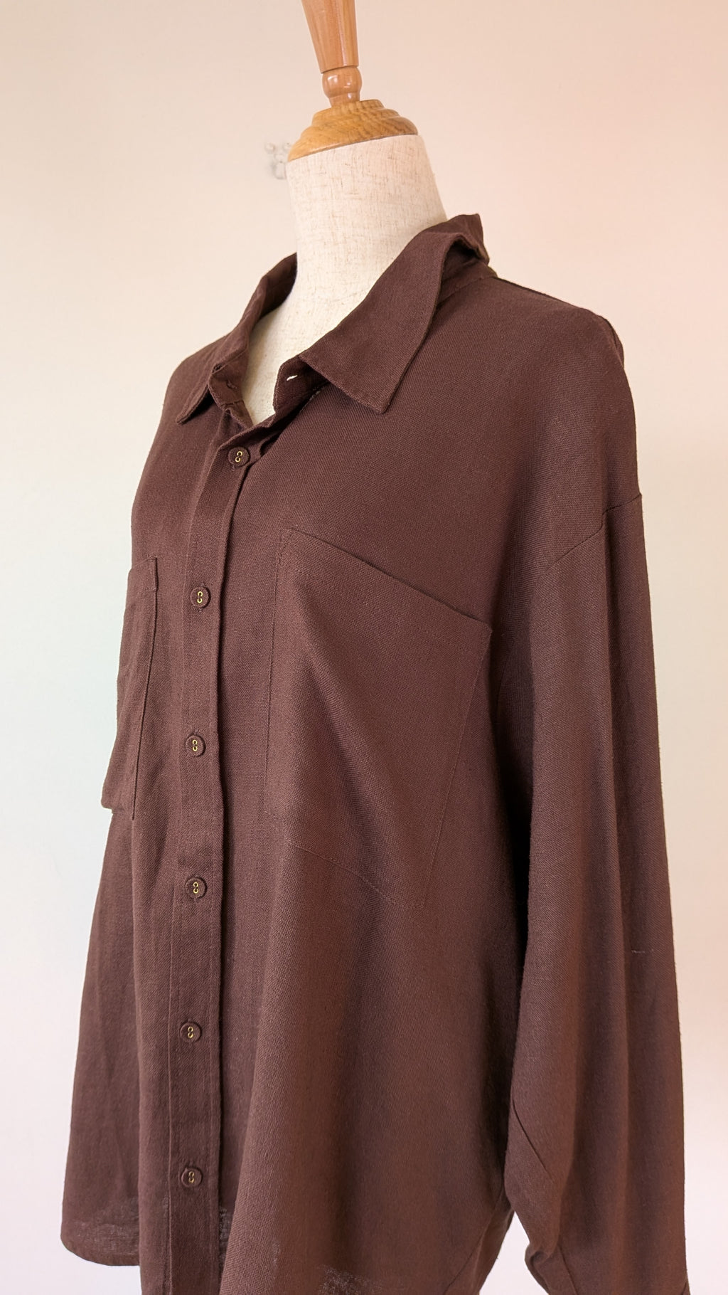 Cools Club Aries Shirt in Coffee Linen Size 14 BNWT RRP $129