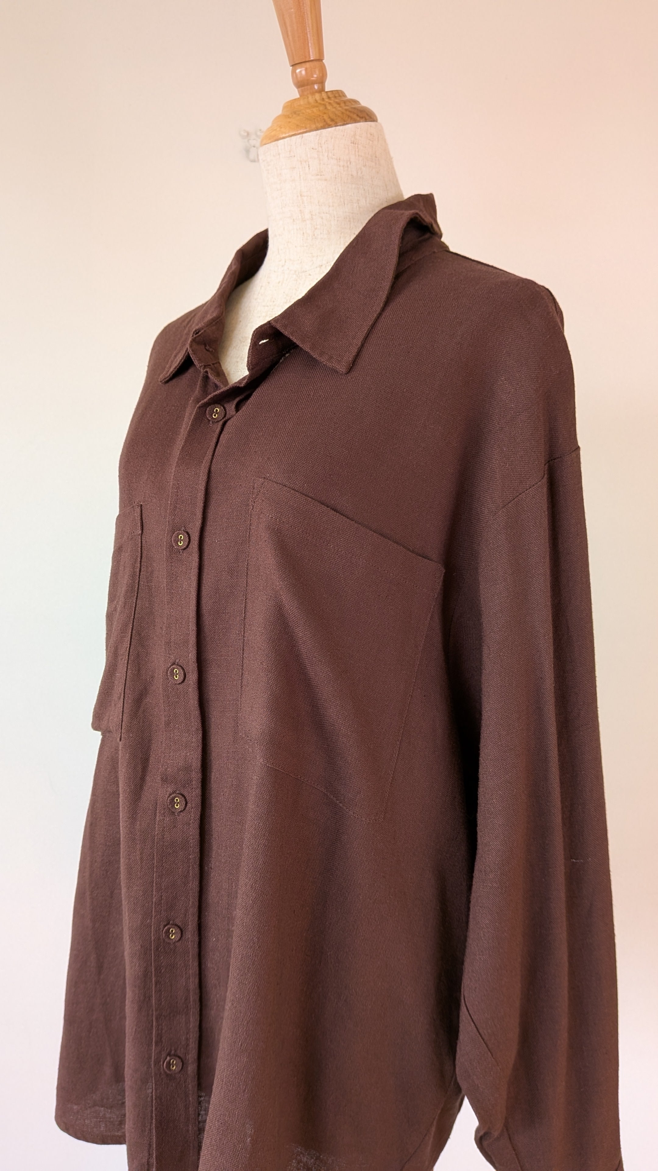 Cools Club Aries Shirt in Coffee Linen Size 14 BNWT RRP $129