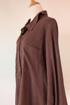 Cools Club Aries Shirt in Coffee Linen Size 14 BNWT RRP $129