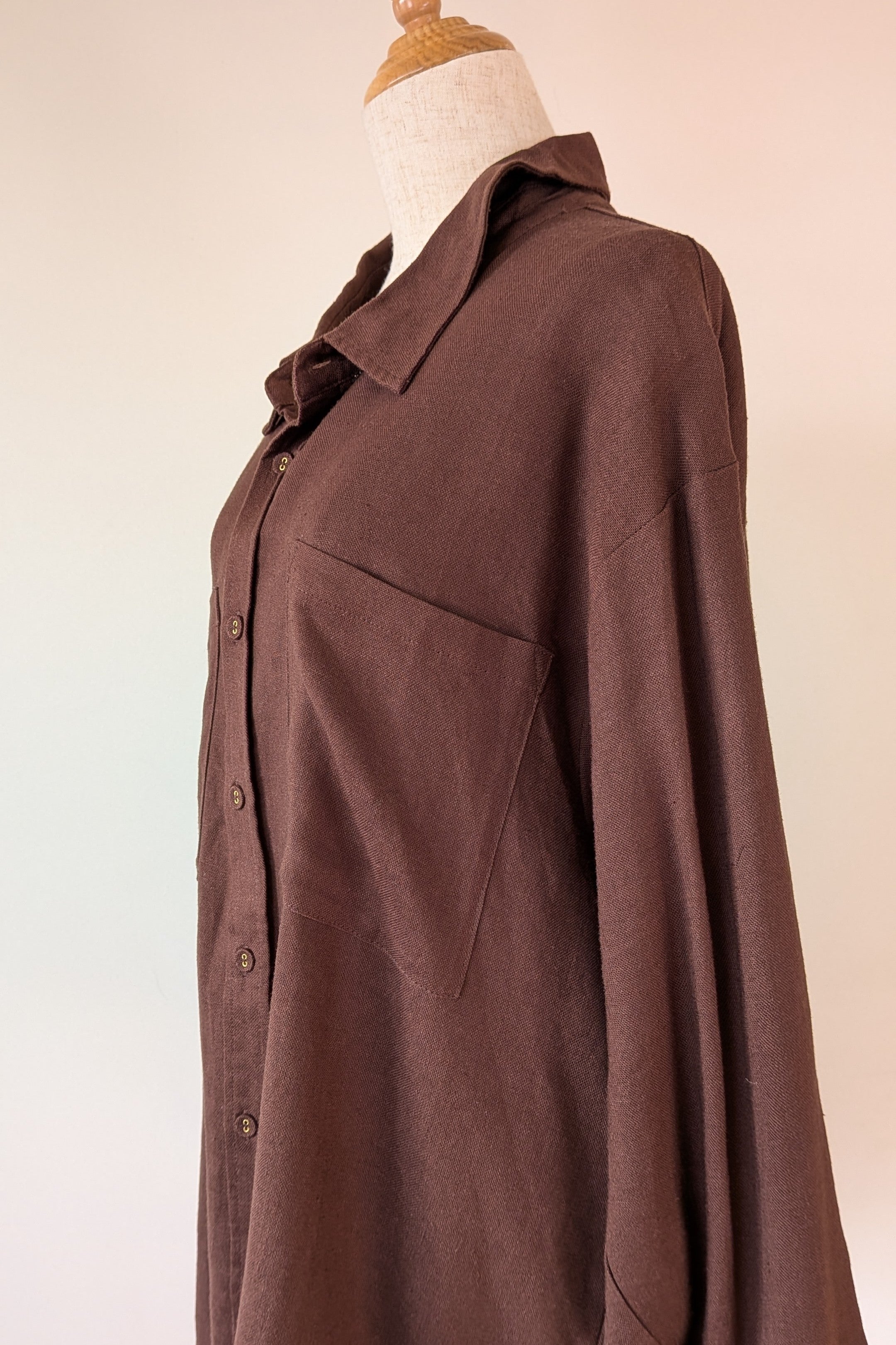 Cools Club Aries Shirt in Coffee Linen Size 14 BNWT RRP $129