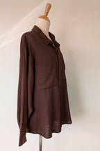 Cools Club Aries Shirt in Coffee Linen Size 14 BNWT RRP $129