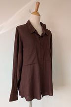 Cools Club Aries Shirt in Coffee Linen Size 14 BNWT RRP $129