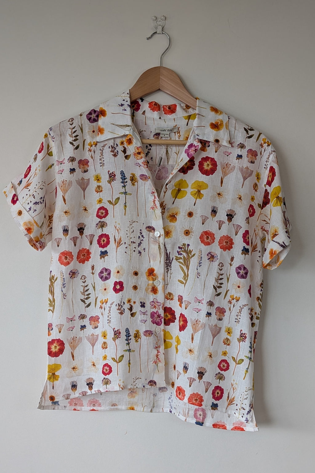 Cools Club 70's Pressed Floral Linen Shirt Size 8 BNWT RRP $99.95