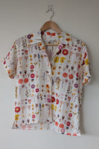 Cools Club 70's Pressed Floral Linen Shirt Size 8 BNWT RRP $99.95
