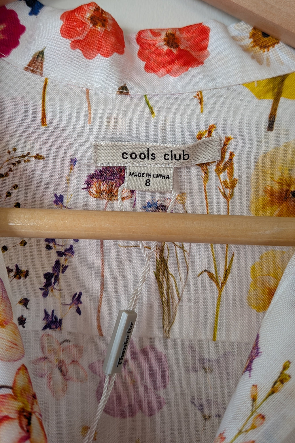 Cools Club 70's Pressed Floral Linen Shirt Size 8 BNWT RRP $99.95