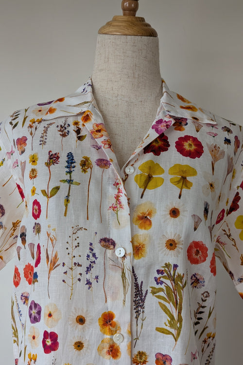 Cools Club 70's Pressed Floral Linen Shirt Size 8 BNWT RRP $99.95
