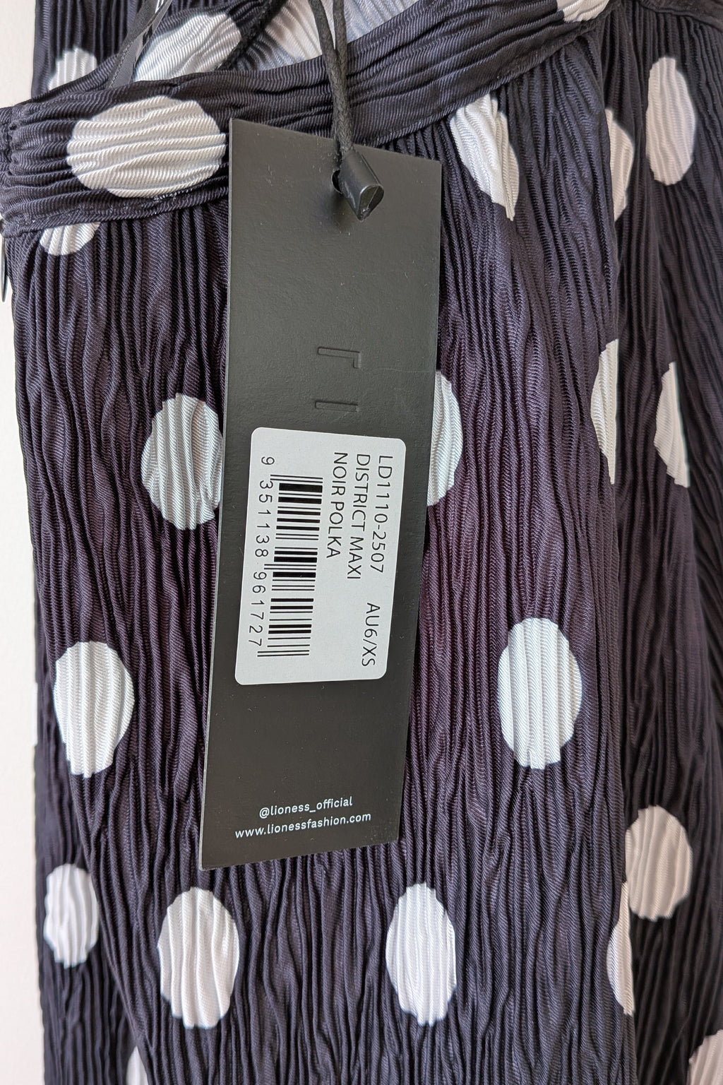 Lioness District Maxi Dress In Noir Polka Dot Size XS BNWT RRP $99