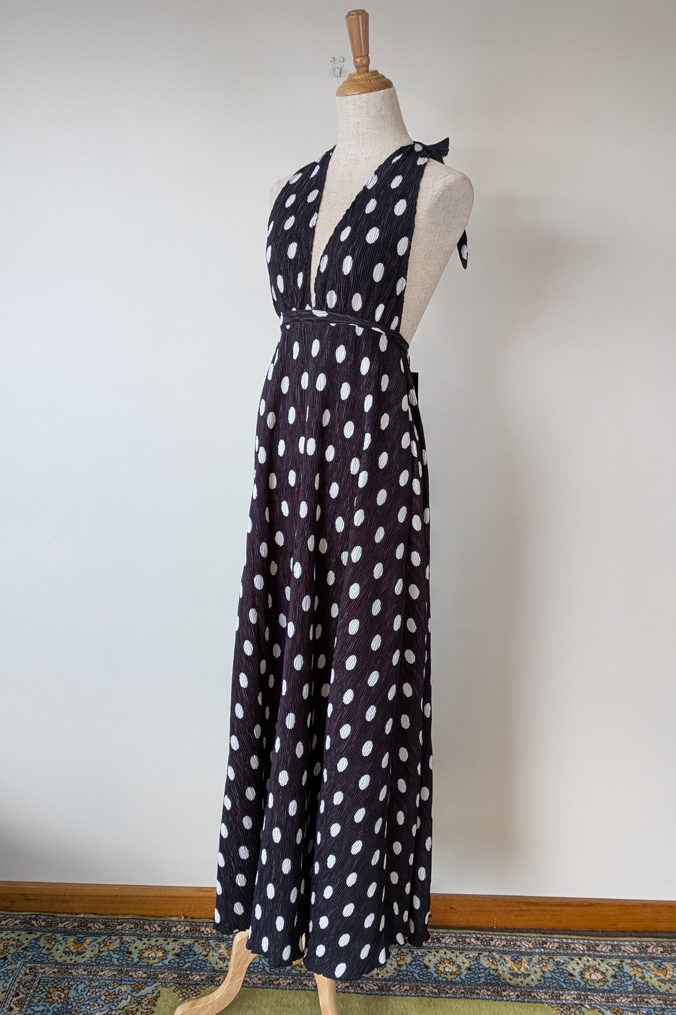 Lioness District Maxi Dress In Noir Polka Dot Size XS BNWT RRP $99