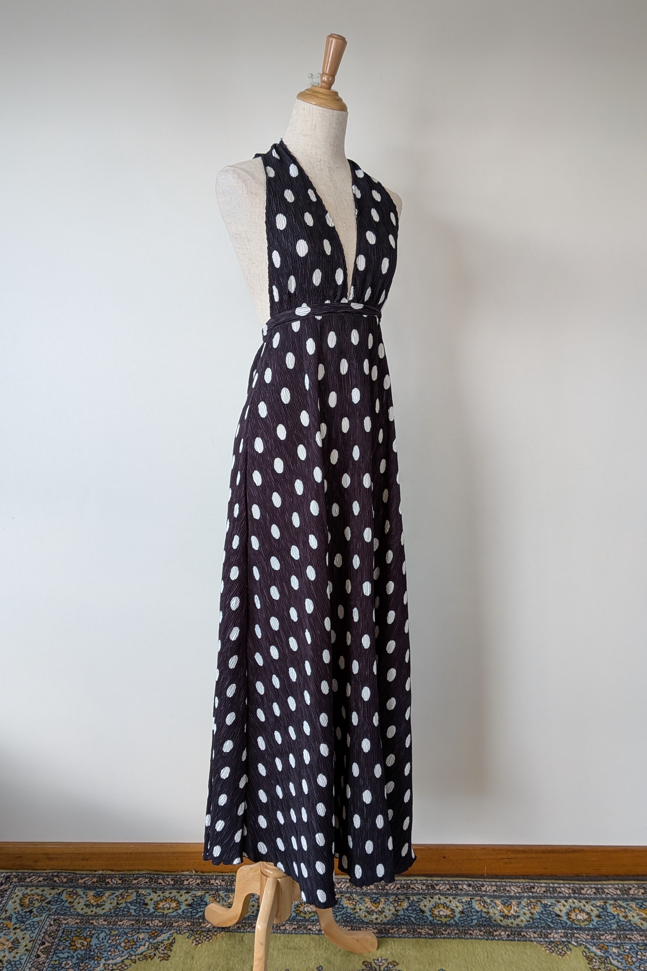 Lioness District Maxi Dress In Noir Polka Dot Size XS BNWT RRP $99