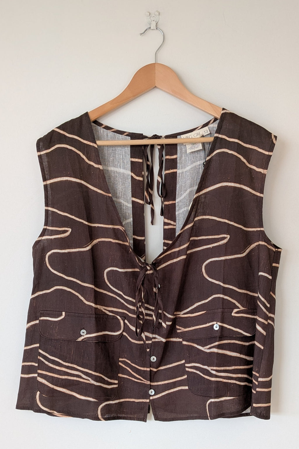 VRG GRL Marlii Linen Smock Top Size 12 BNWT