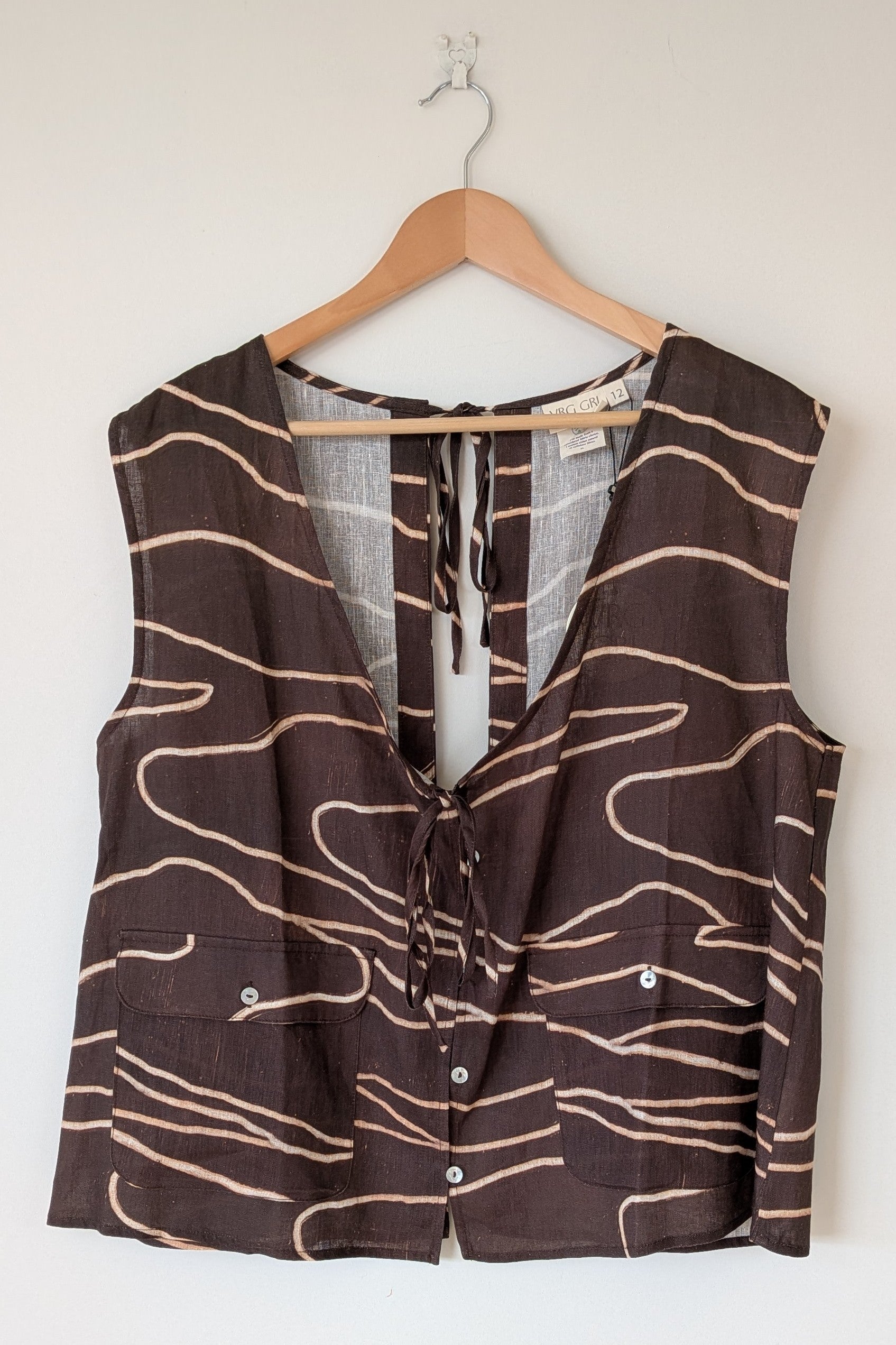 VRG GRL Marlii Linen Smock Top Size 12 BNWT