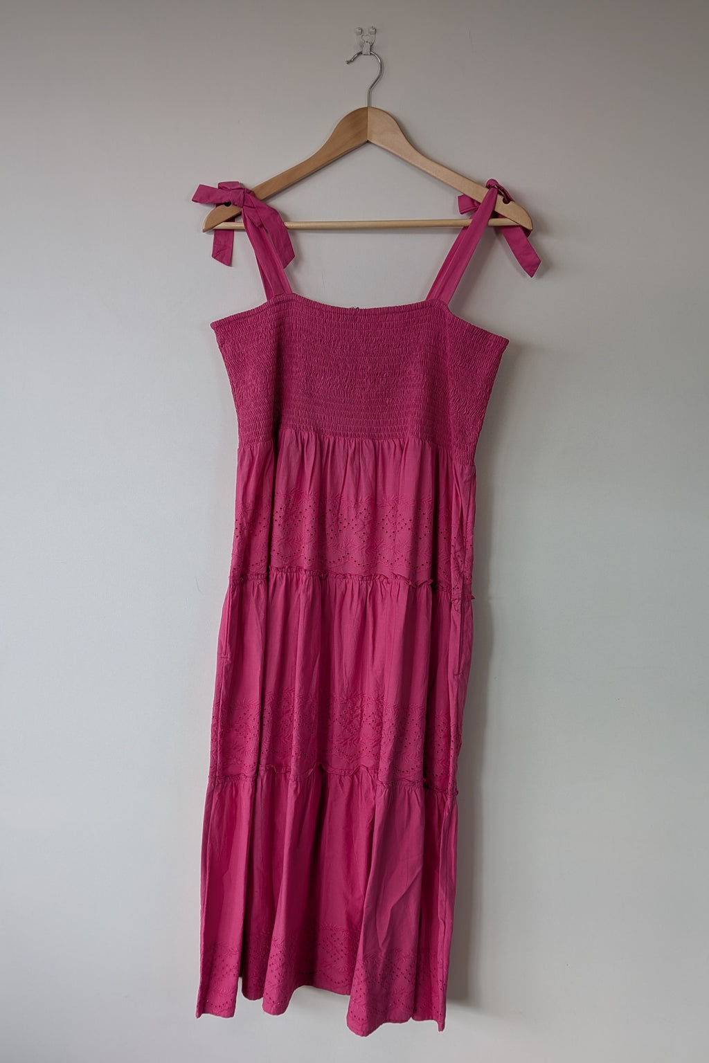 Joop & Gypsy Broderie Shirred Dress in Pink Size 16 BNWT RRP $89.95