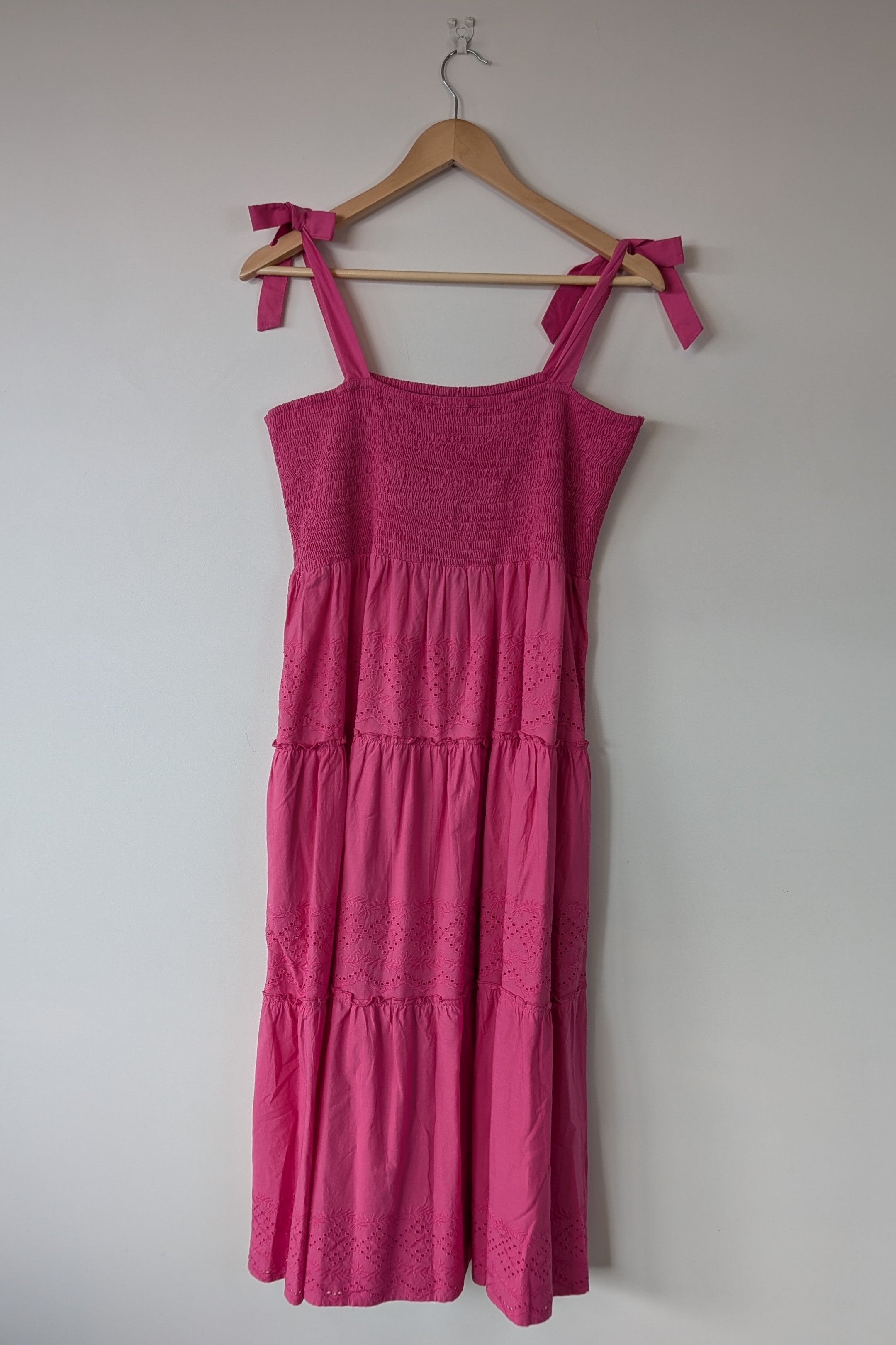 Joop & Gypsy Broderie Shirred Dress in Pink Size 16 BNWT RRP $89.95