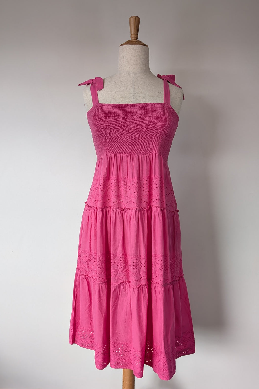 Joop & Gypsy Broderie Shirred Dress in Pink Size 16 BNWT RRP $89.95