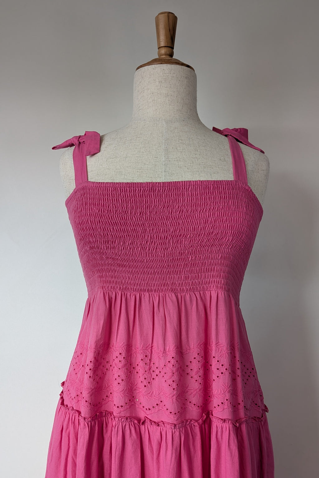 Joop & Gypsy Broderie Shirred Dress in Pink Size 16 BNWT RRP $89.95