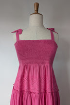 Joop & Gypsy Broderie Shirred Dress in Pink Size 16 BNWT RRP $89.95