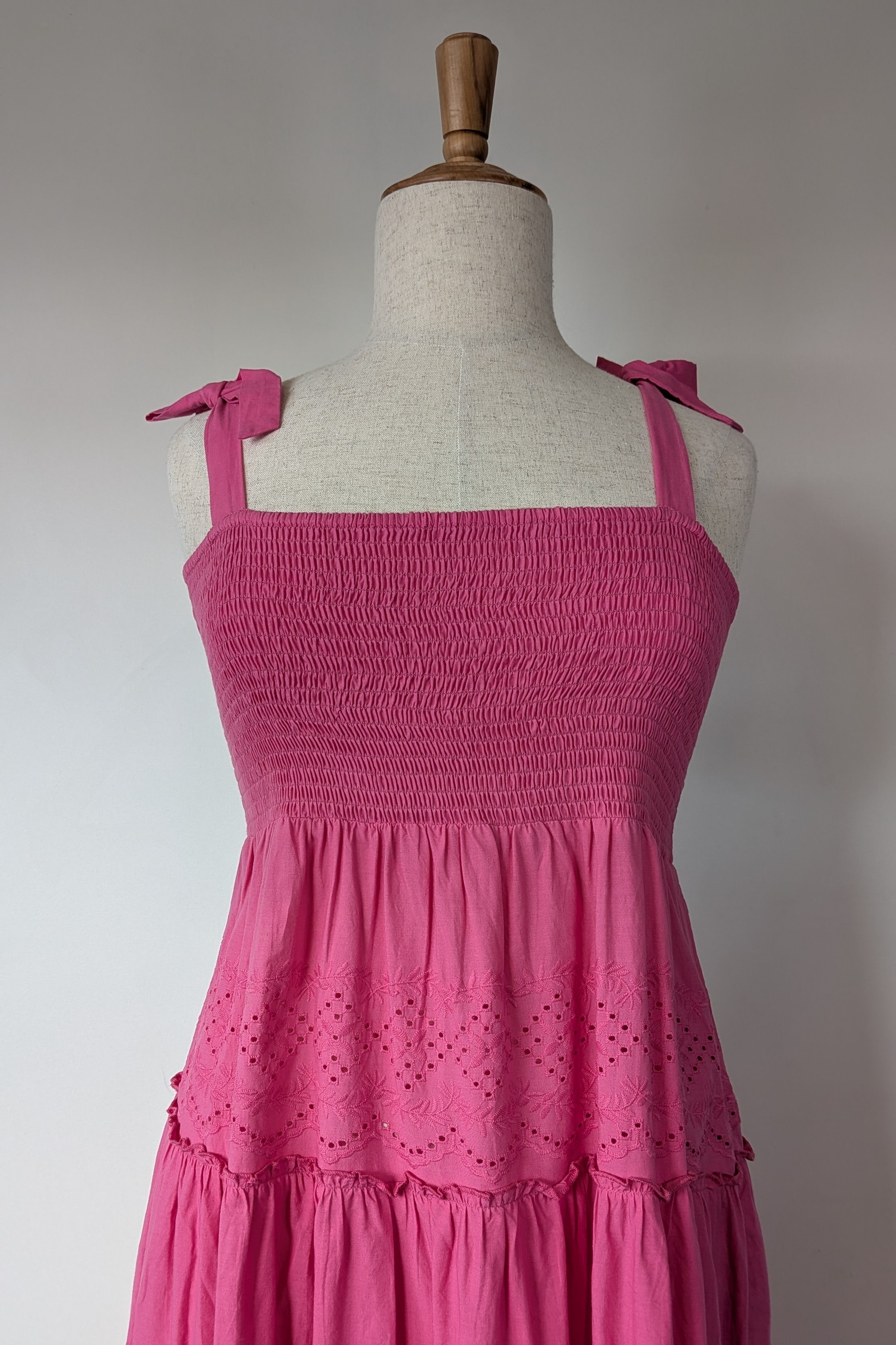 Joop & Gypsy Broderie Shirred Dress in Pink Size 16 BNWT RRP $89.95