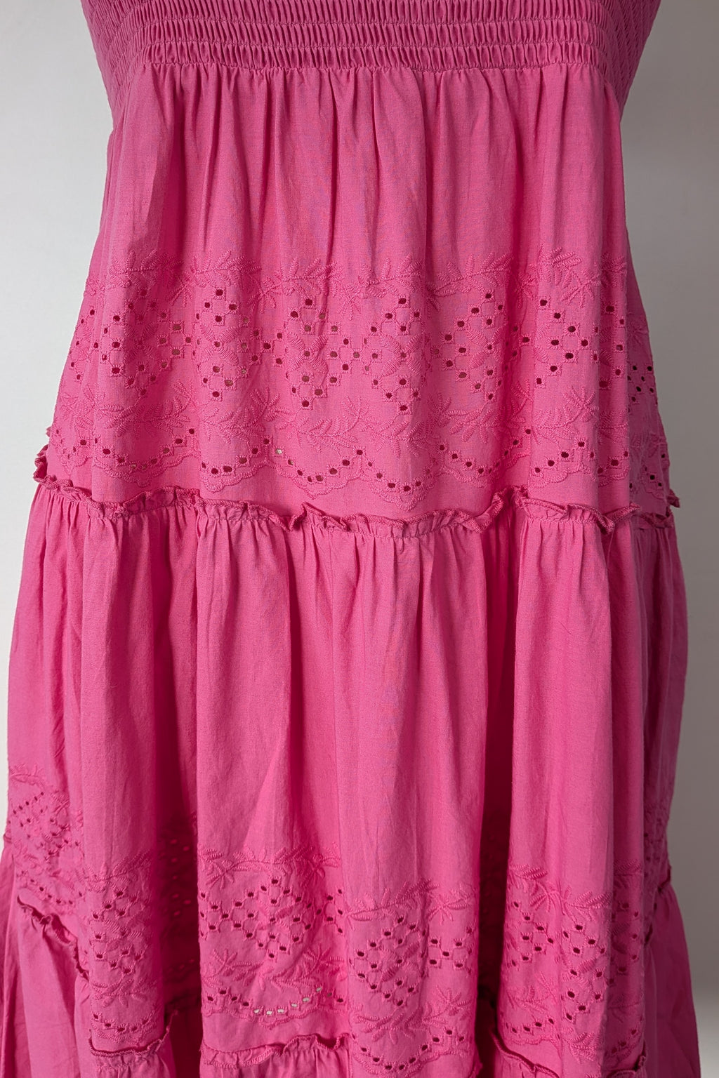 Joop & Gypsy Broderie Shirred Dress in Pink Size 16 BNWT RRP $89.95