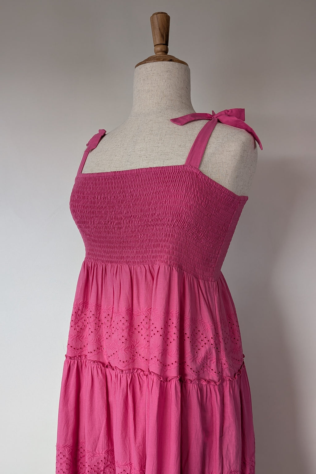 Joop & Gypsy Broderie Shirred Dress in Pink Size 16 BNWT RRP $89.95
