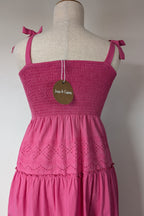 Joop & Gypsy Broderie Shirred Dress in Pink Size 16 BNWT RRP $89.95