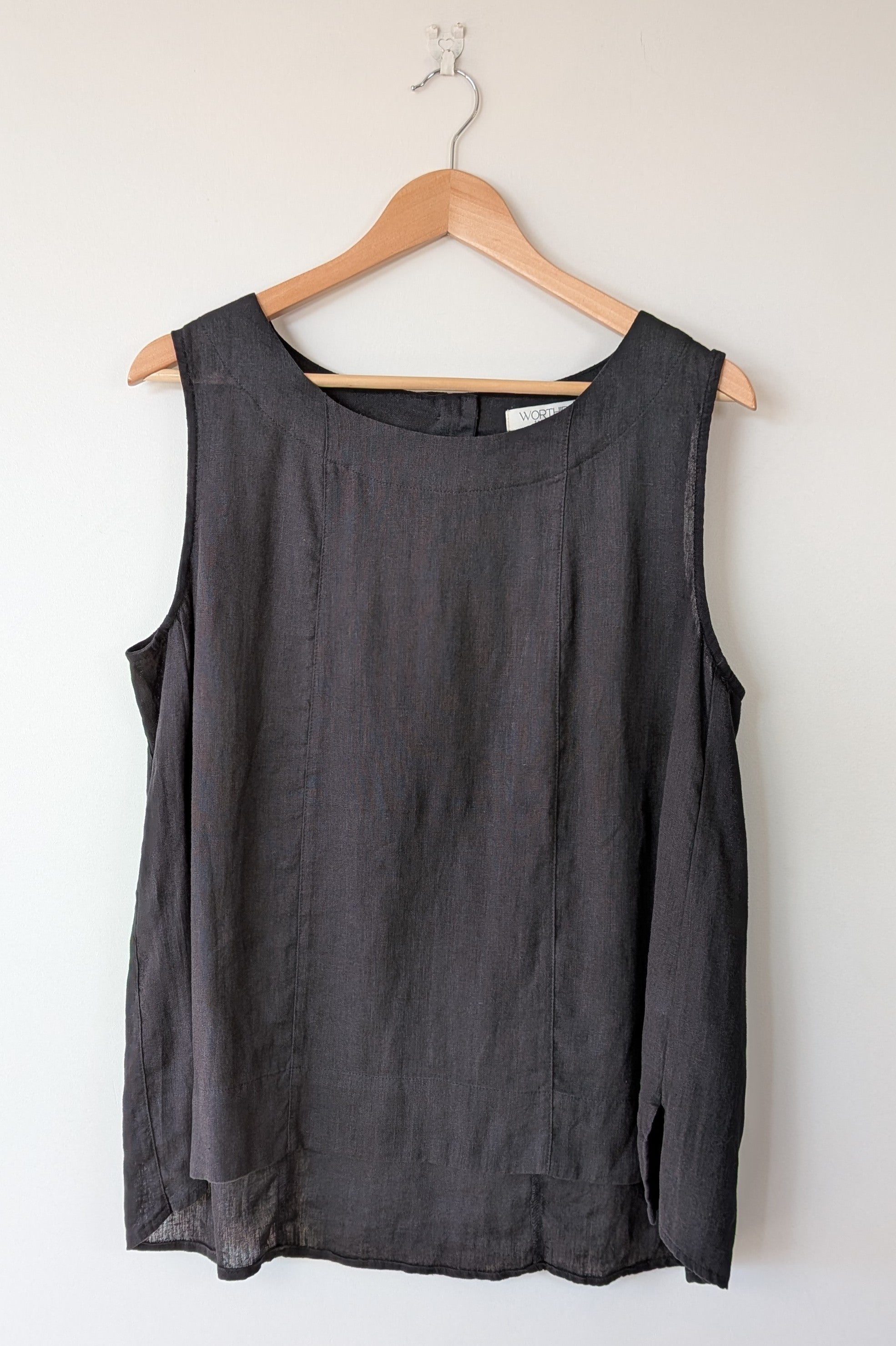 Worthier The Label Black 100% Linen Shirt Size M/L