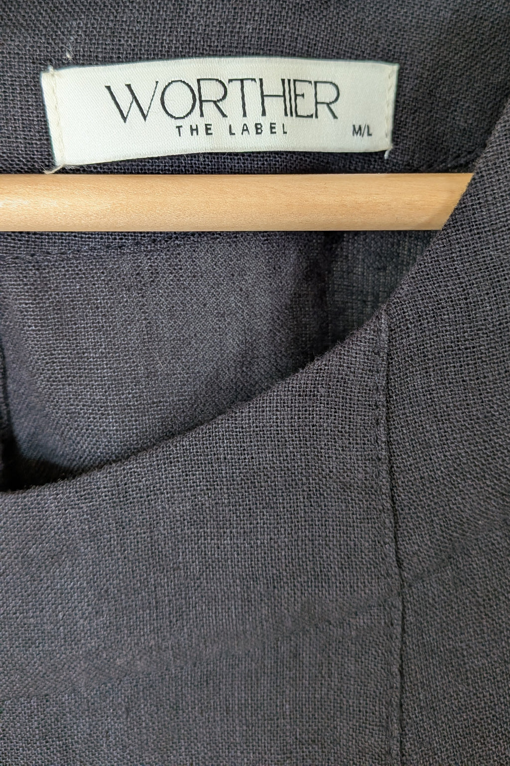 Worthier The Label Black 100% Linen Shirt Size M/L