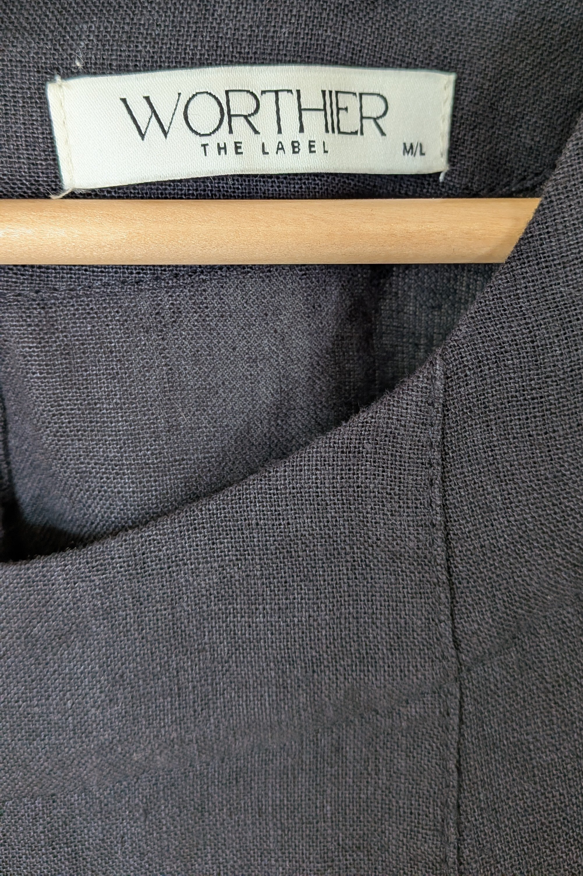 Worthier The Label Black 100% Linen Shirt Size M/L