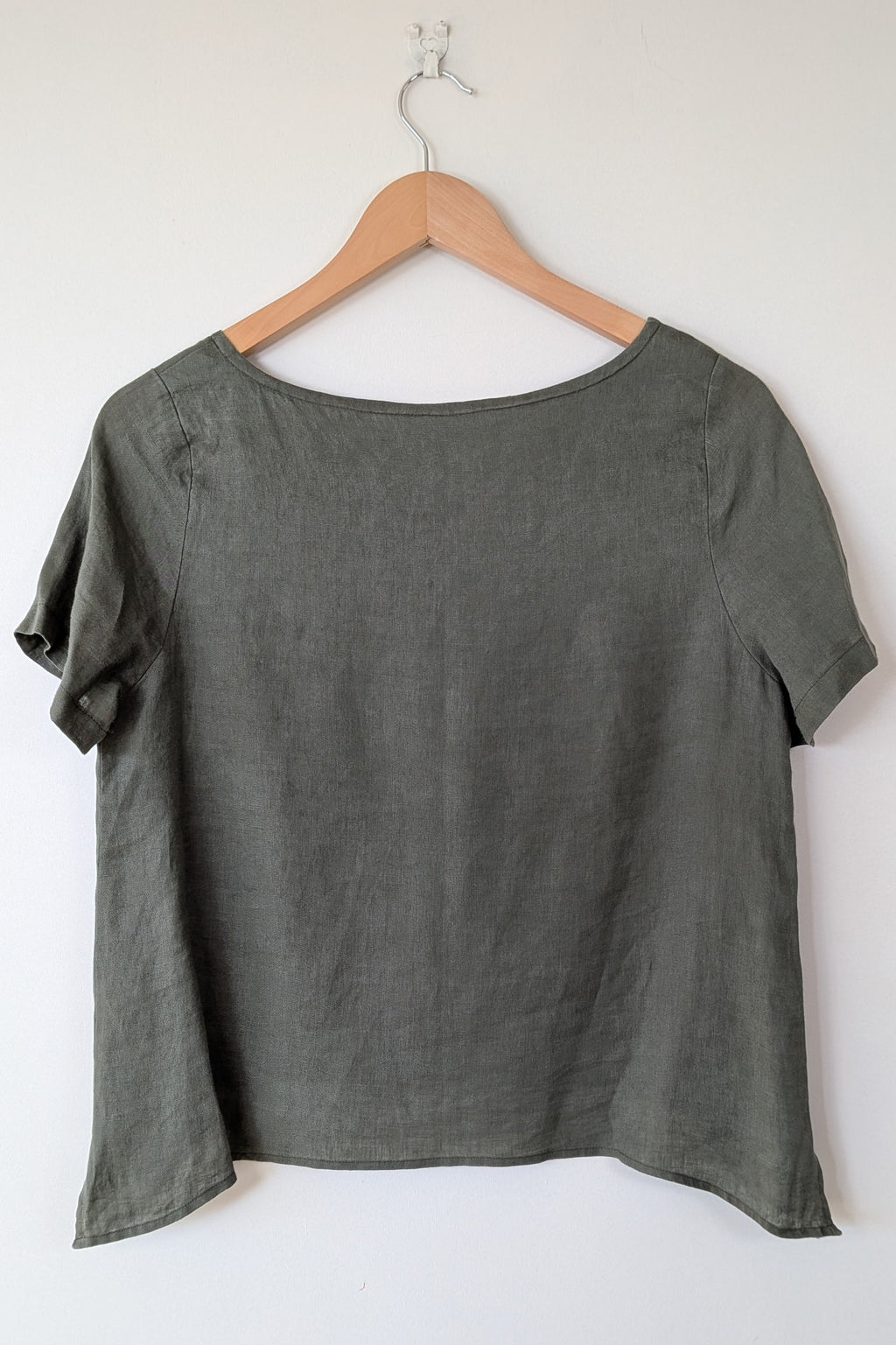 Alessandra Khaki 100% Linen Shirt Size XXS