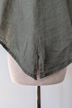 Alessandra Khaki 100% Linen Shirt Size XXS