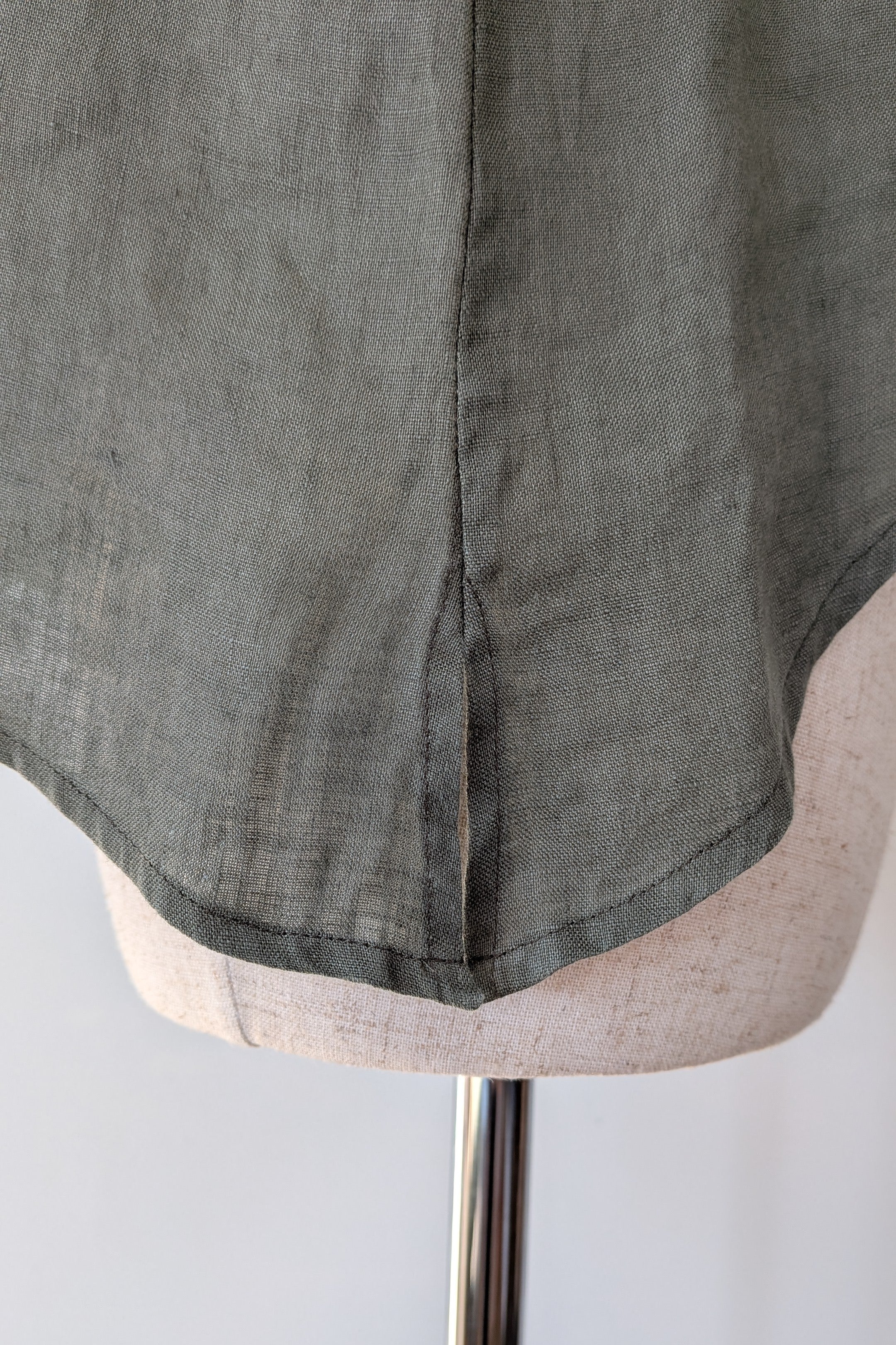 Alessandra Khaki 100% Linen Shirt Size XXS