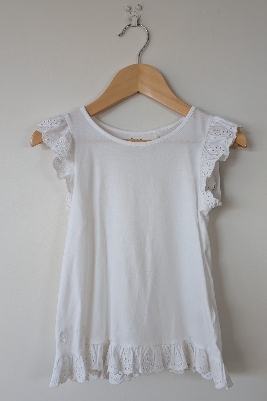 Polo Ralph Lauren Girls Floral Lace Detail Shirt Size 6 BNWT RRP $199