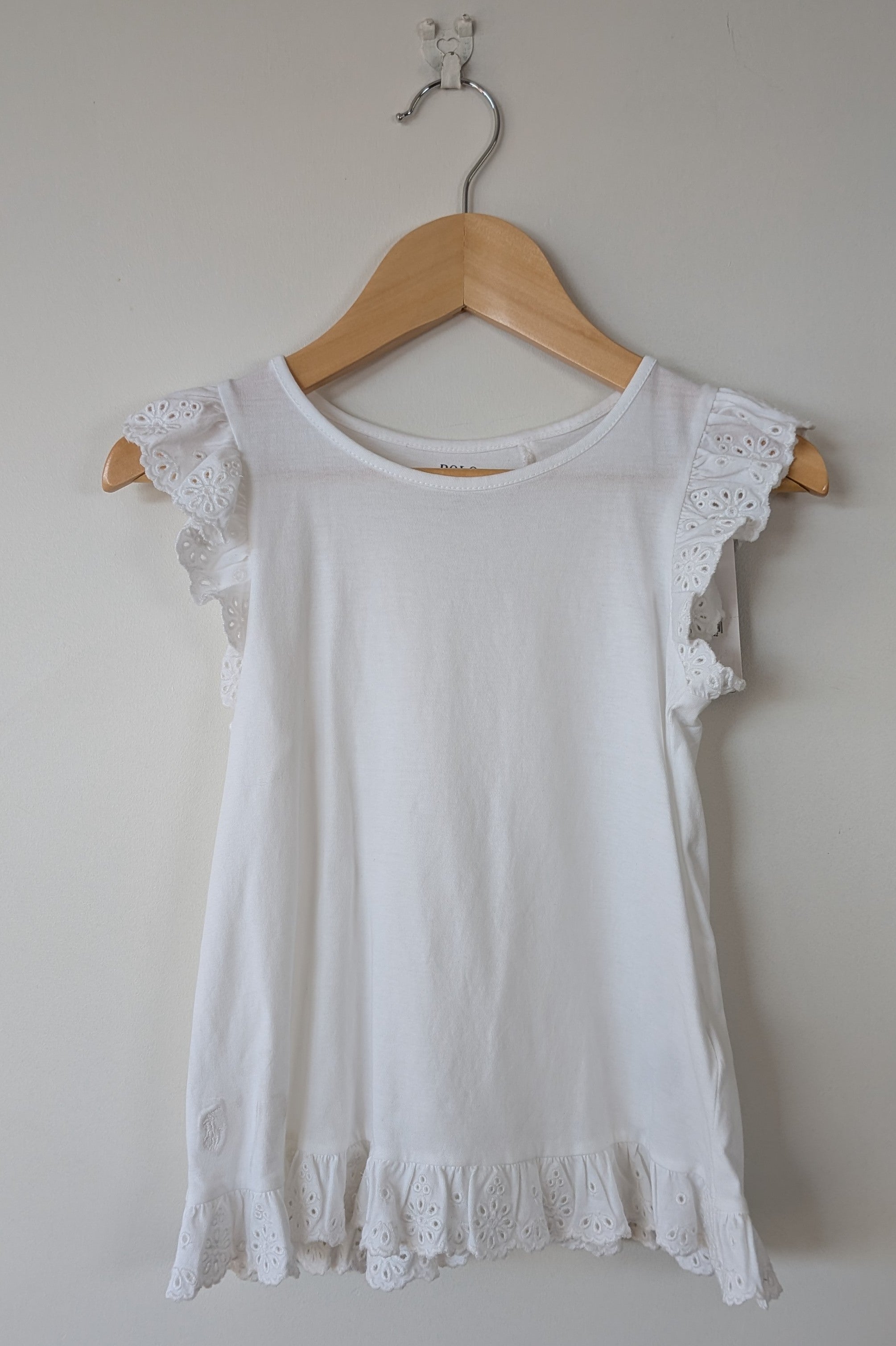 Polo Ralph Lauren Girls Floral Lace Detail Shirt Size 6 BNWT RRP $199
