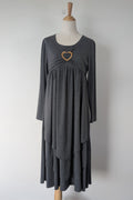 Made With Heart Grey Layered Dress Size M BNWT