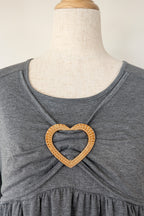 Made With Heart Grey Layered Dress Size M BNWT