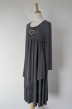 Made With Heart Grey Layered Dress Size M BNWT