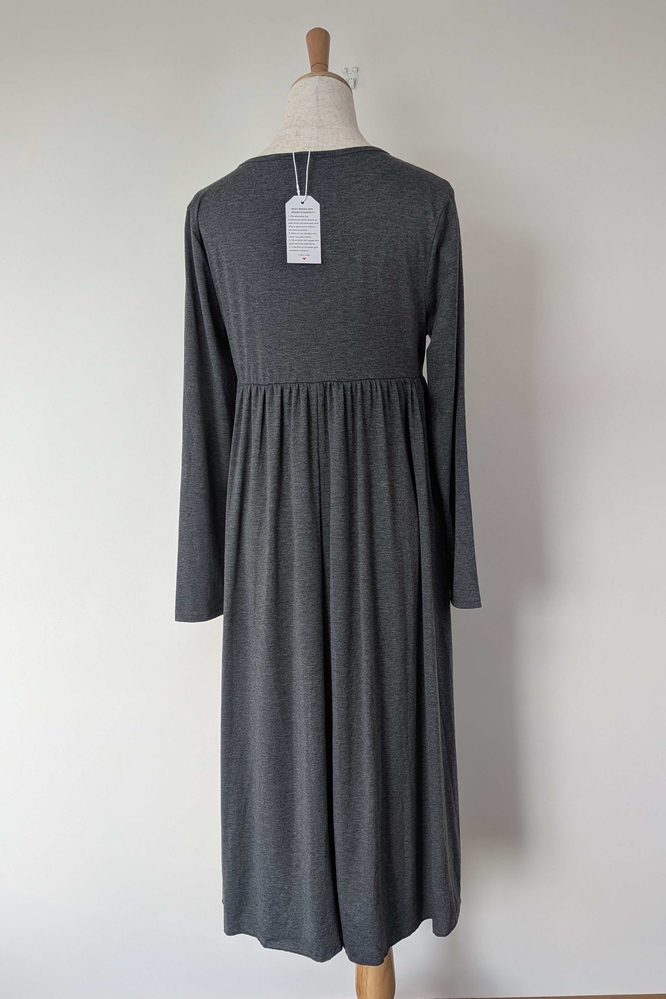 Made With Heart Grey Layered Dress Size M BNWT