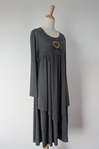 Made With Heart Grey Layered Dress Size M BNWT