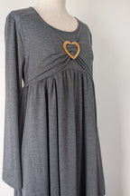 Made With Heart Grey Layered Dress Size M BNWT